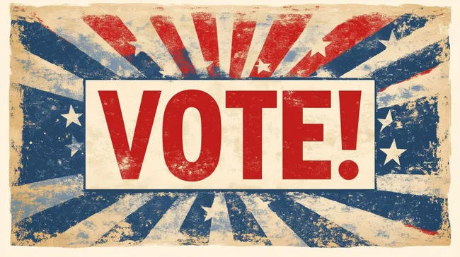 Vintage Wahlplakat in Amerikanischer Flagge