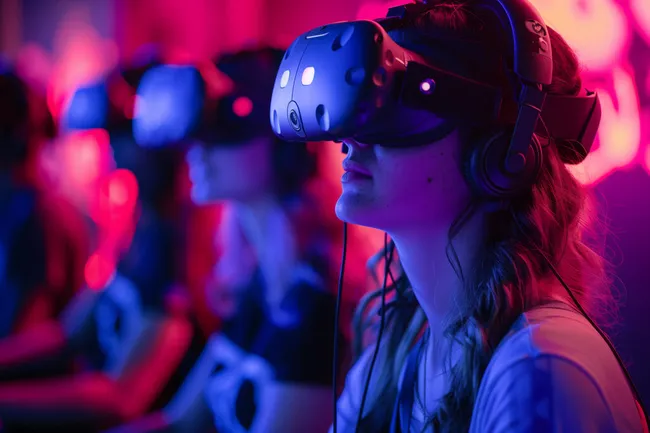 Virtueller Realitätsgenuss in Neonfarben