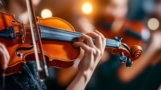 Virtuose Geiger-Darbietung in elegantem Konzertambiente