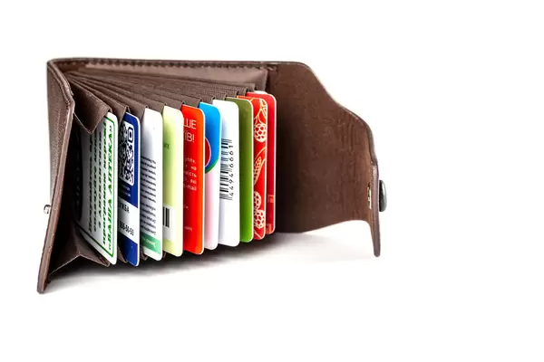 Visiting card or business card holder on white