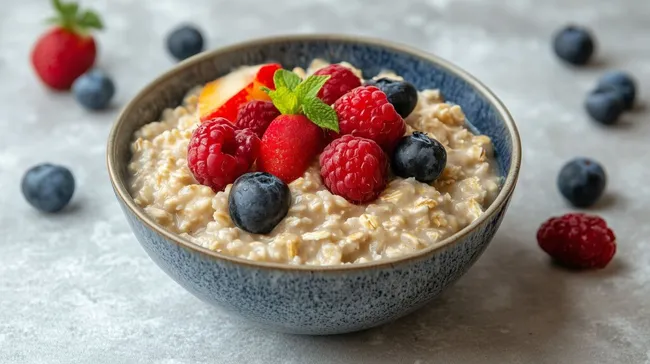 Vitaminreicher Haferbrei mit frischen Beeren