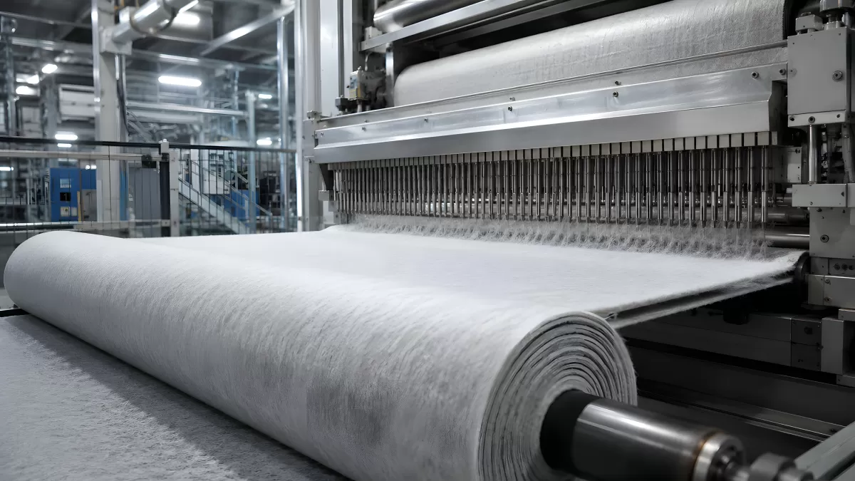 Vliesstoffproduktion auf modernen Industriemaschinen