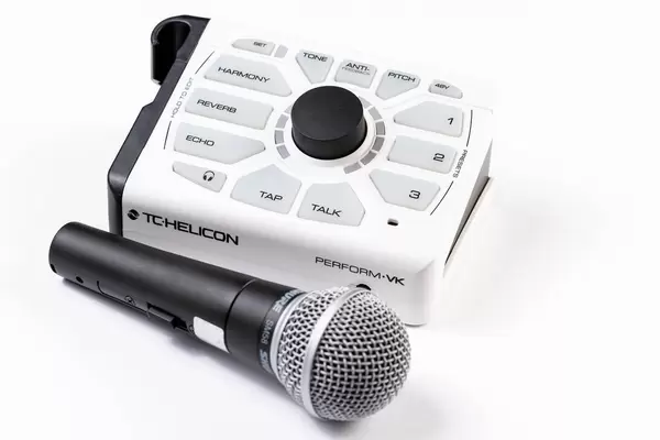 Vocal Harmonizer with Vocal Microphone on the white background