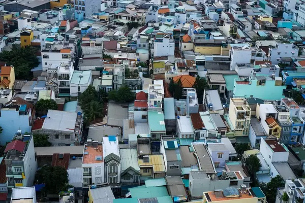 Vogelperspektive von Saigons Viertel 7