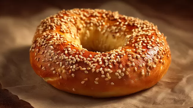 Vollkorniger Bagel mit Sesam