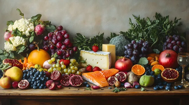 Vollwertiges Obst- und Gemüsearrangement