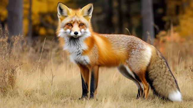 Wachsamer Rotfuchs in natürlicher Umgebung