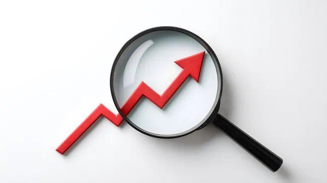 Wachstumspfeil unter der Lupe - Erfolgreiches Geschäftskonzept