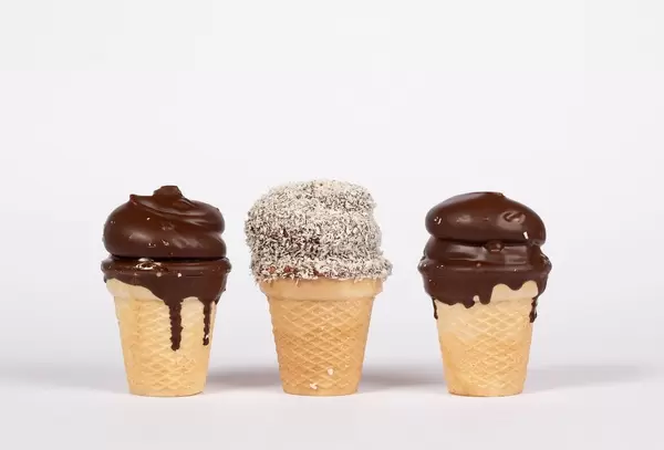 Waffle cups on white background