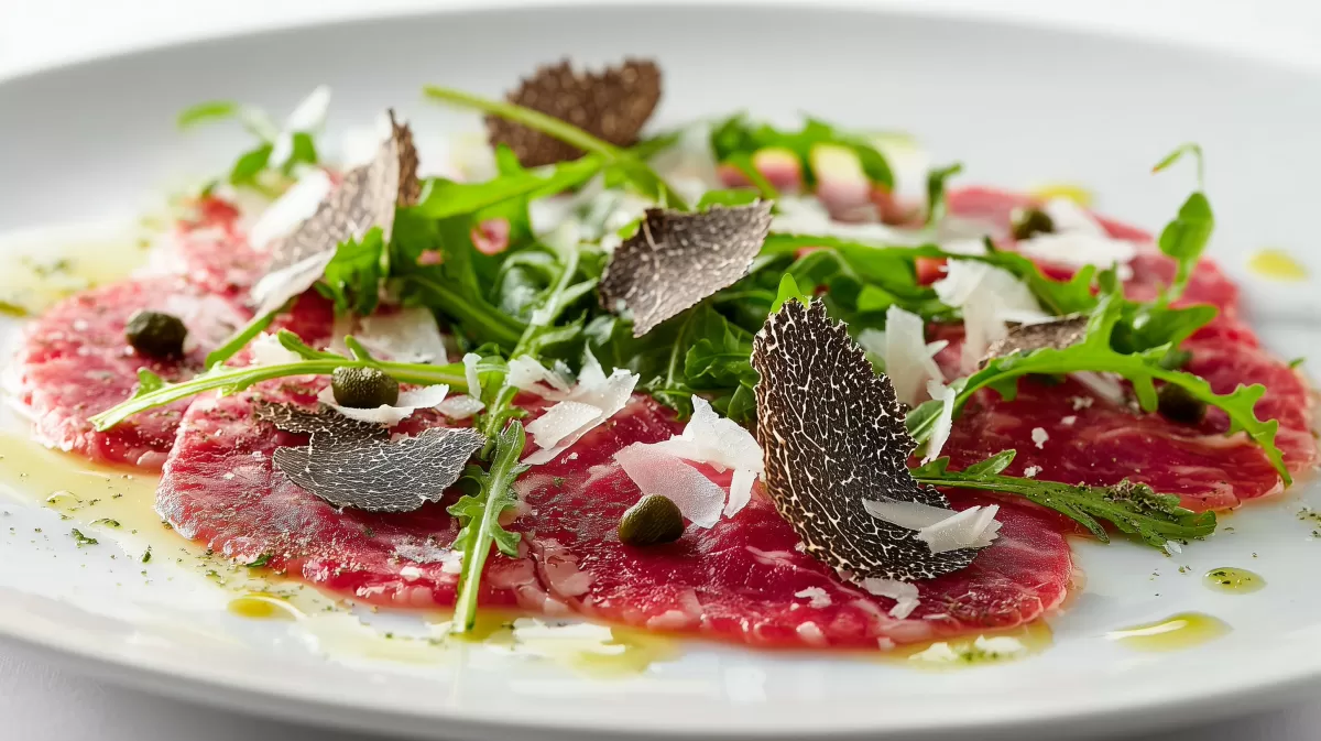 Wagyu Carpaccio mit Trüffel, Rucola und Parmesan