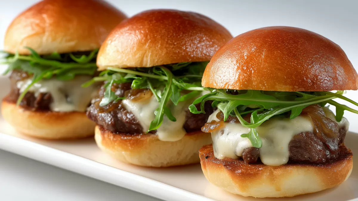 Wagyu Slider mit Trüffelmayonnaise auf Brioche-Brötchen