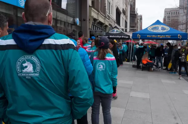 Waiting in line for Medal Engraving