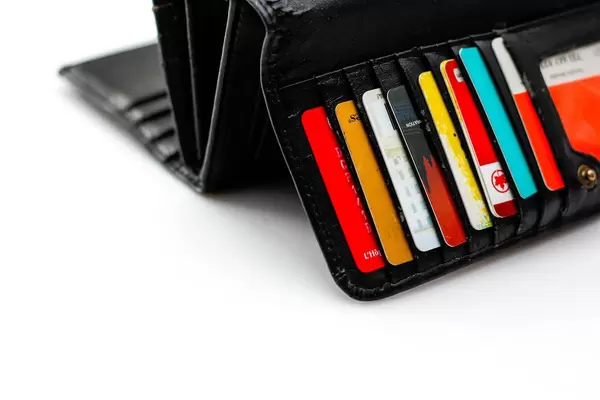 Wallet with Cards On a White Background