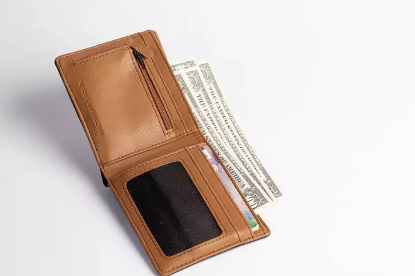 Wallet with credit cards and banknotes