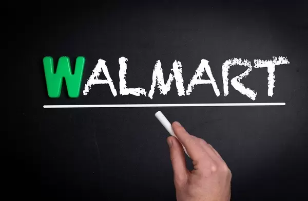 Walmart text on blackboard