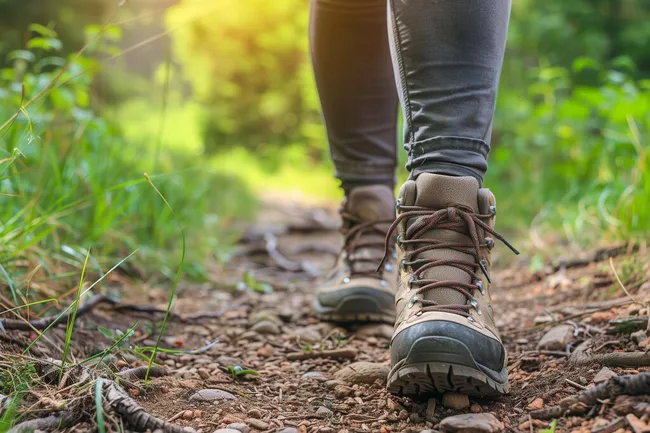 Wanderer auf dem Waldpfad