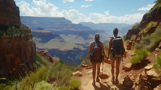 Wanderer im atemberaubenden Grand Canyon