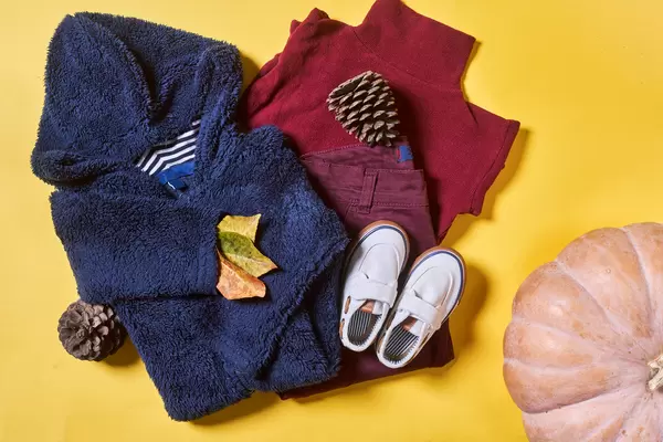 Warm baby clothes set for autumn season
