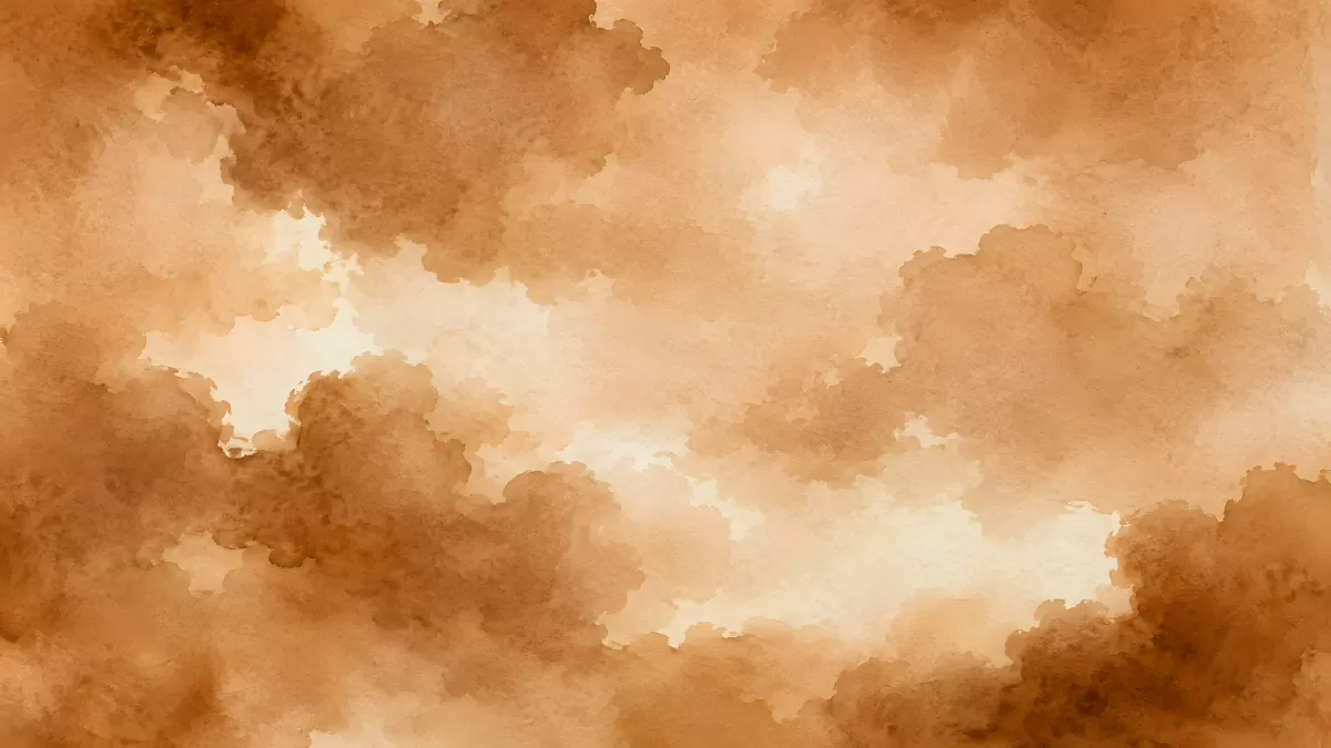 Warme Aquarell-Wolken in Braun- und Beigetönen