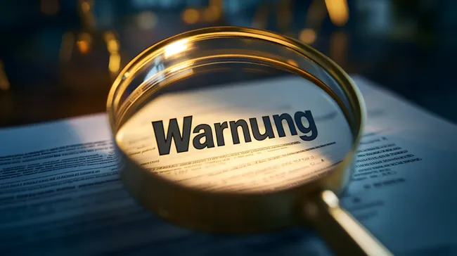 Warnendes Vergrößerungsglas - Wichtige Informationen im Fokus