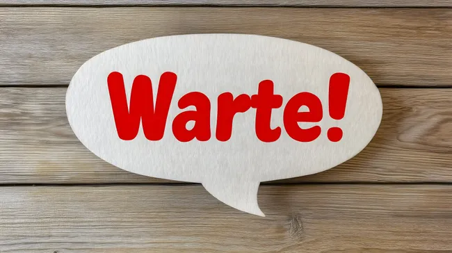 Warnung: Holzschild mit rotem Text auf Holzwand