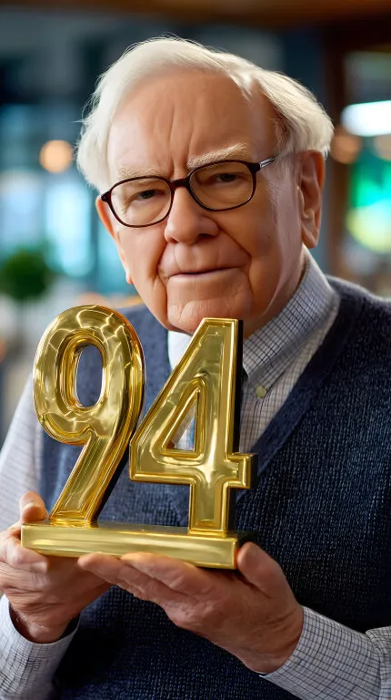 Warren Buffett beim 94. Geburtstag mit goldener Zahl