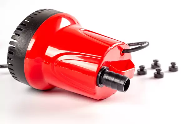 Water pump for aquariums on white background