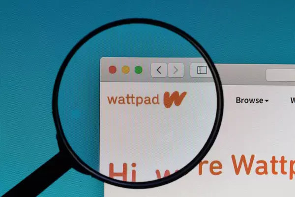 Wattpad logo under magnifying glass