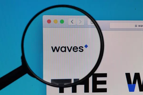 Waves logo under magnifying glass