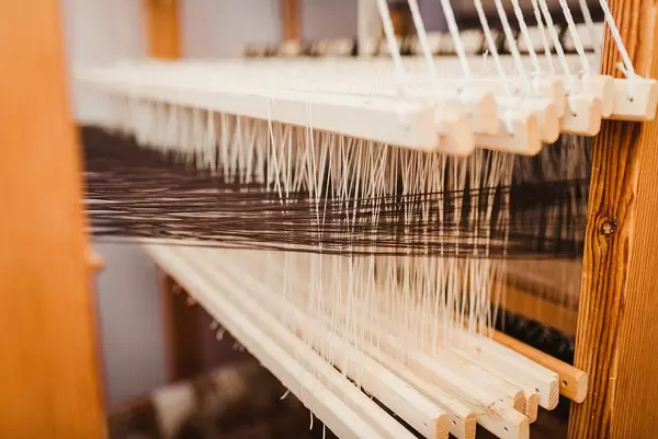 Weaving Loom Background With Close Up Yarn (Flip 2020)