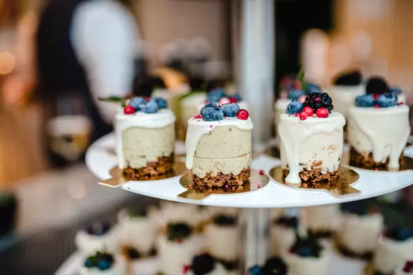 Wedding Cheese Cake With Blueberries