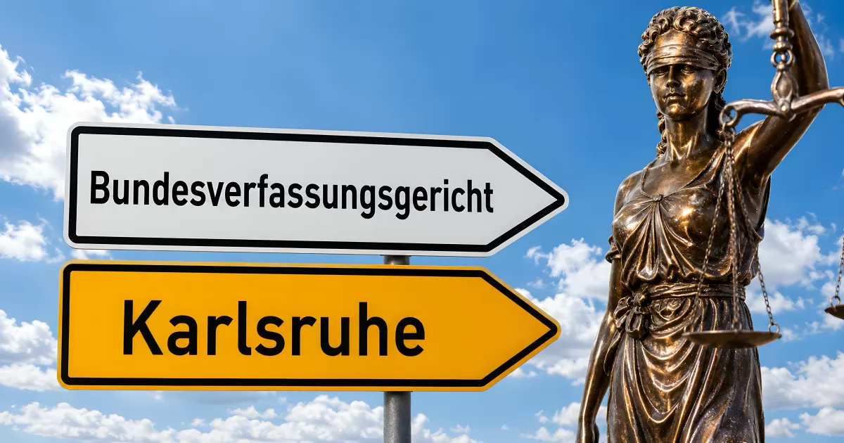 Wegweiser zum Bundesverfassungsgericht in Karlsruhe