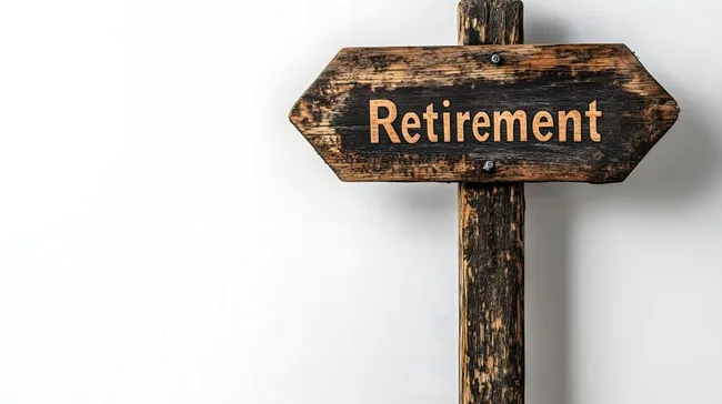 Wegweiser zum Ruhestand - rustikales Holzschild