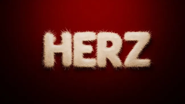 Weiches, flauschiges Herz-Logo auf Rot