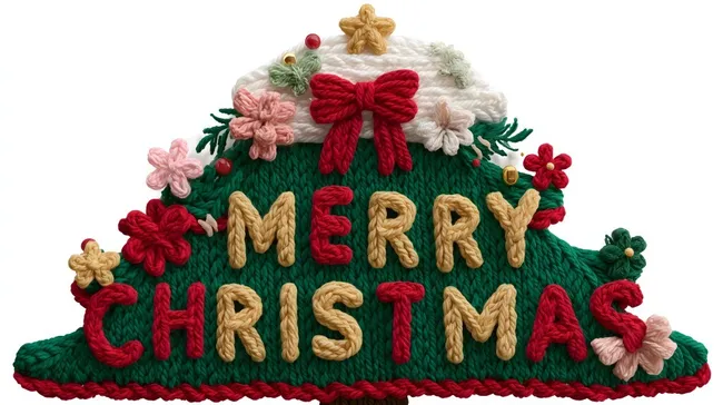 Weihnachtliche Krone mit Schleifen und Blumen