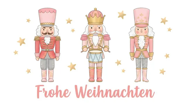 Weihnachtliche Nussknacker-Figuren in Cartoon-Illustration