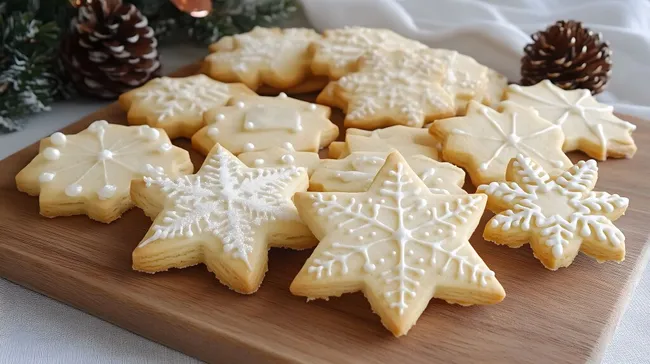 Weihnachtliche Plätzchen mit Zuckerguss-Verzierung