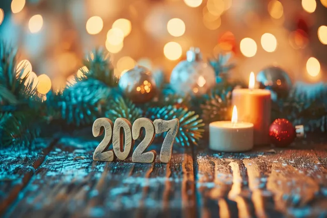 Weihnachtliche Silvester-Dekoration