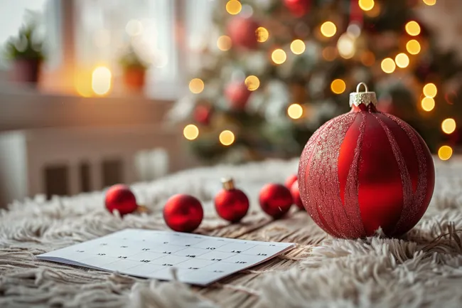 Weihnachtliche Stimmung mit Ornament-Dekoration