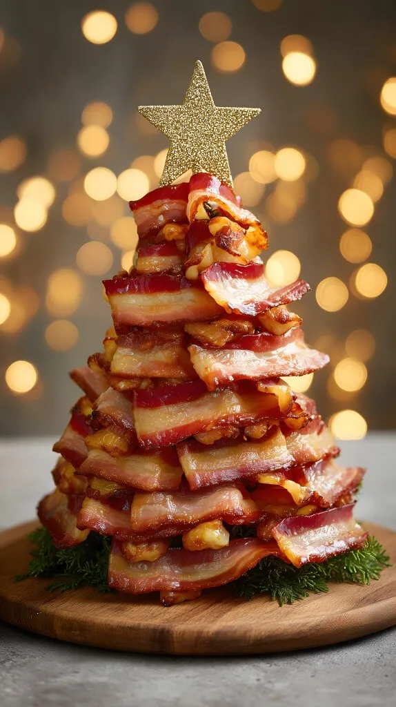 Weihnachtlicher Speck-Tannenbaum mit Dekostar