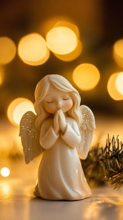 Weihnachtsengel-Ornament mit glitzernden Lichtern