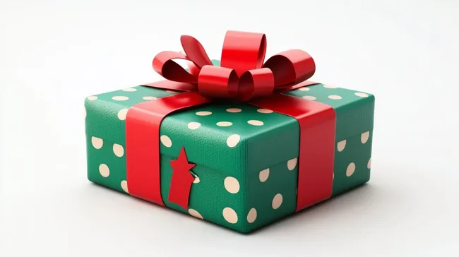 Weihnachtsgeschenkbox in Grün und Rot