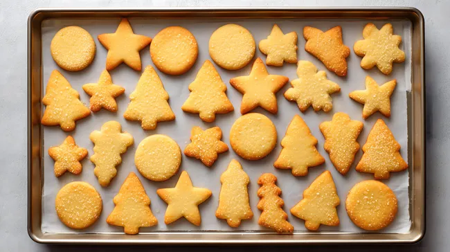 Weihnachtsplätzchen in verschiedenen Formen und Farben