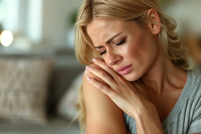 Weinende junge Frau im Stress