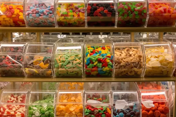 Weingummi bei einem Süßigkeitenhändler in Rom