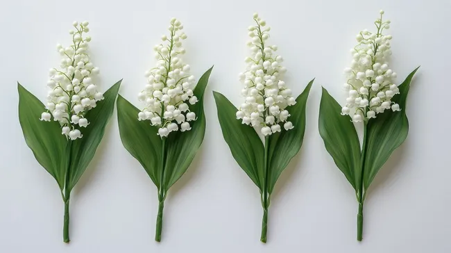 Weiße Maiglöckchen in naturalistischer Anordnung