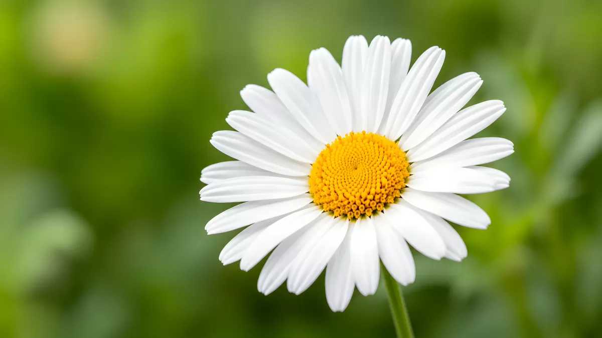 Weiße Margerite mit gelbem Blütenkern in Nahaufnahme