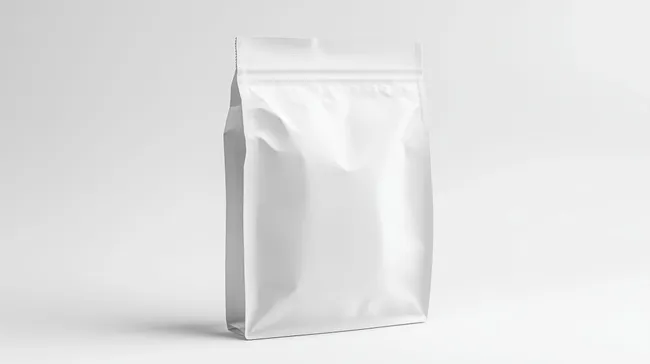 Weiße Snackverpackung mit einfachem, puristischem Design