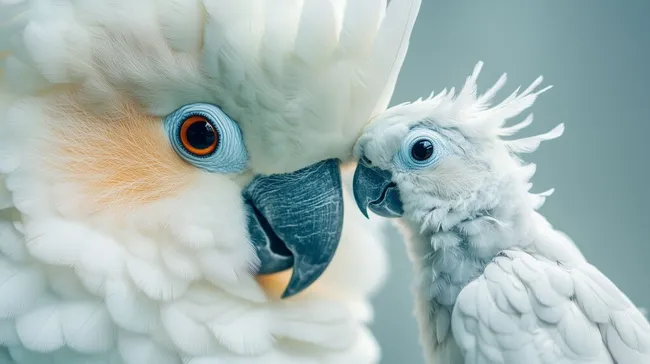 Weißer Kakadu mit ausgebreiteten Federn