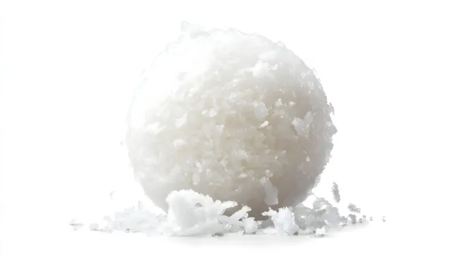 Weißer Zuckerwürfel vor heller Hintergrundfläche